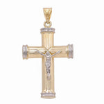 Two Tone Yellow and White Gold 14K Crucifix - Miral Jewelry
