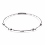 White Gold 14K Bangle Diamond Women's Bracelet with 0.20Tw Round Diamonds - Miral Jewelry
