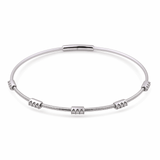 White Gold 14K Bangle Diamond Women's Bracelet with 0.20Tw Round Diamonds - Miral Jewelry
