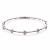 White Gold 14K Bangle Diamond Women's Bracelet with 0.37Tw Round Diamonds - Miral Jewelry
