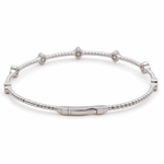 White Gold 14K Bangle Diamond Women's Bracelet with 0.37Tw Round Diamonds - Miral Jewelry