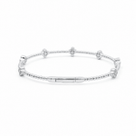 White Gold 14K Bangle Diamond Women's Bracelet with 0.37Tw Round Diamonds - Miral Jewelry