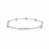 White Gold 14K Bangle Diamond Women's Bracelet with 0.37Tw Round Diamonds - Miral Jewelry