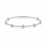 White Gold 14K Bangle Diamond Women's Bracelet with 0.37Tw Round Diamonds - Miral Jewelry