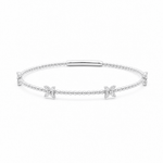 White Gold 14K Bangle Diamond Women's Bracelet with 0.50Tw Round Diamonds - Miral Jewelry