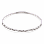 White Gold 14K Bangle Diamond Women's Bracelet with 0.50Tw Round Diamonds - Miral Jewelry