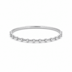 White Gold 14K Bangle Diamond Women's Bracelet with 0.50Tw Round Diamonds - Miral Jewelry