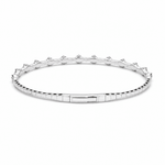 White Gold 14K Bangle Diamond Women's Bracelet with 0.50Tw Round Diamonds - Miral Jewelry
