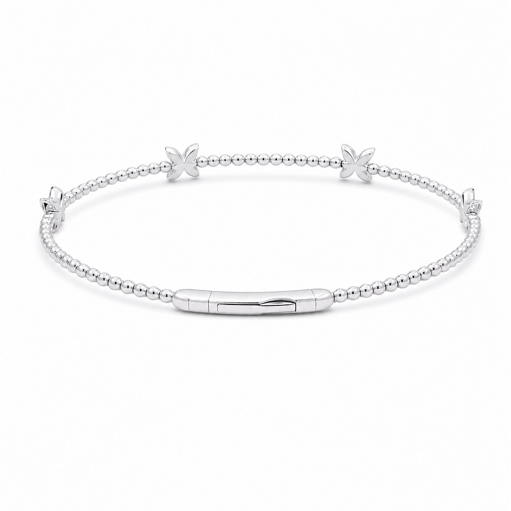 White Gold 14K Bangle Diamond Women's Bracelet with 0.50Tw Round Diamonds - Miral Jewelry