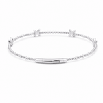 White Gold 14K Bangle Diamond Women's Bracelet with 0.50Tw Round Diamonds - Miral Jewelry