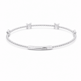 White Gold 14K Bangle Diamond Women's Bracelet with 0.50Tw Round Diamonds - Miral Jewelry