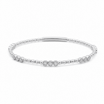 White Gold 14K Bangle Diamond Women's Bracelet with 0.50Tw Round Diamonds - Miral Jewelry