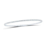 White Gold 14K Bangle Diamond Women's Bracelet with 0.87Tw Round Diamonds - Miral Jewelry