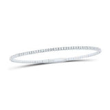 White Gold 14K Bangle Diamond Women's Bracelet with 0.87Tw Round Diamonds - Miral Jewelry