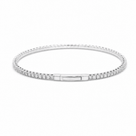 White Gold 14K Bangle Diamond Women's Bracelet with 1.25Tw Round Diamonds - Miral Jewelry