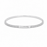 White Gold 14K Bangle Diamond Women's Bracelet with 1.25Tw Round Diamonds - Miral Jewelry