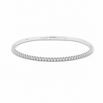 White Gold 14K Bangle Diamond Women's Bracelet with 1.25Tw Round Diamonds - Miral Jewelry