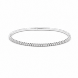 White Gold 14K Bangle Diamond Women's Bracelet with 1.25Tw Round Diamonds - Miral Jewelry