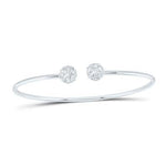 White Gold 14K Bangle Women's Bracelet With 0.87 Tw Round Diamonds - Miral Jewelry