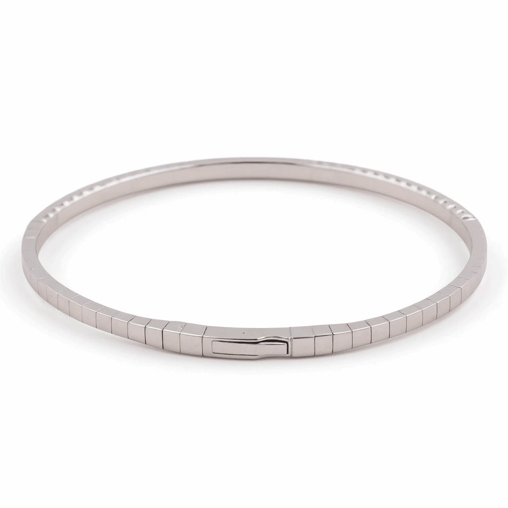 14K White Gold Diamond Eternity Flex Bangle 1.00 ct tw – view 2