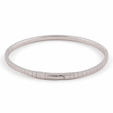 White Gold 14K Bangle Women's Bracelet with 1.00 Tw Round Diamonds - Miral Jewelry