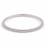 White Gold 14K Bangle Women's Bracelet with 1.00 Tw Round Diamonds - Miral Jewelry