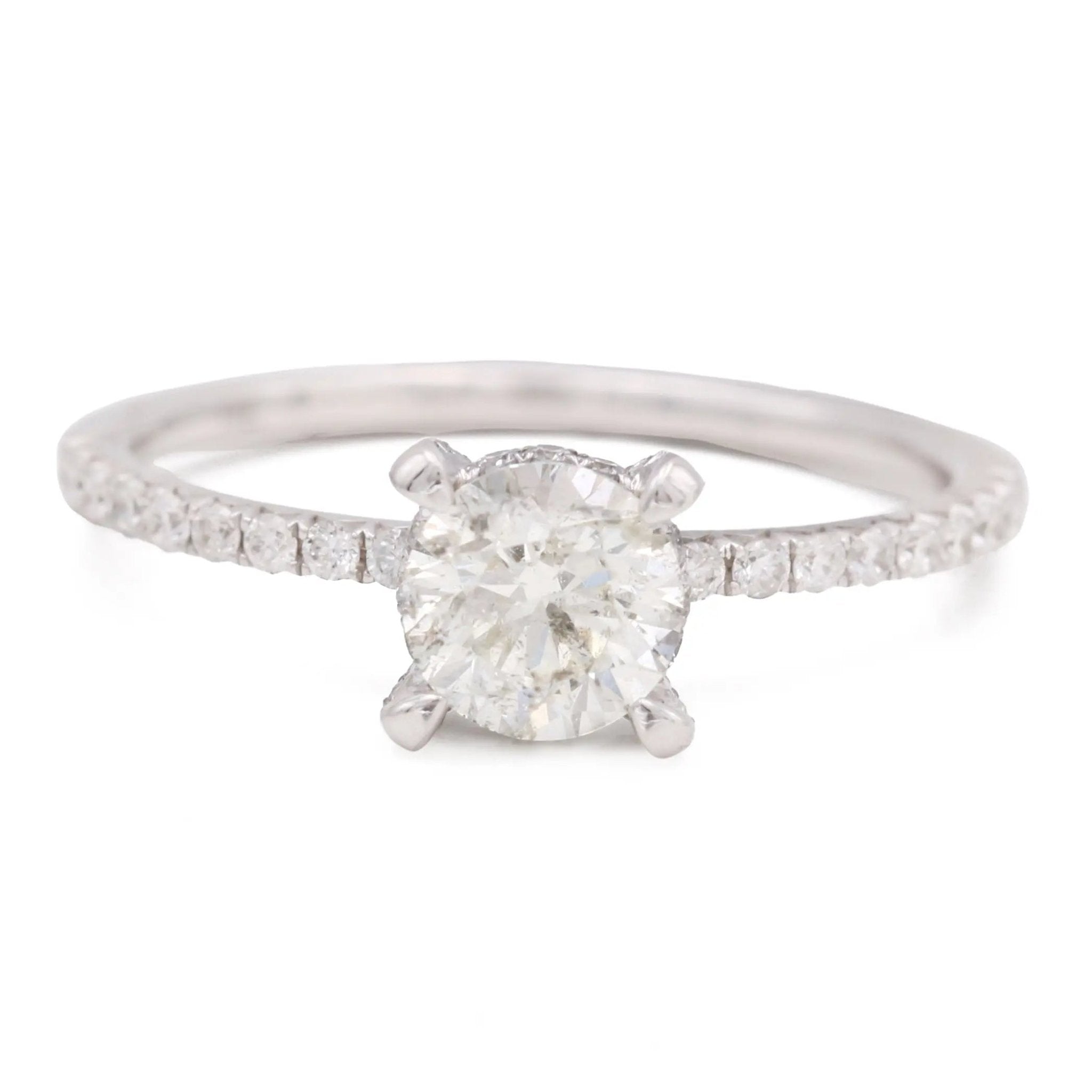 White Gold 14K Round Diamond Bridal Engagement Ring - Miral Jewelry
