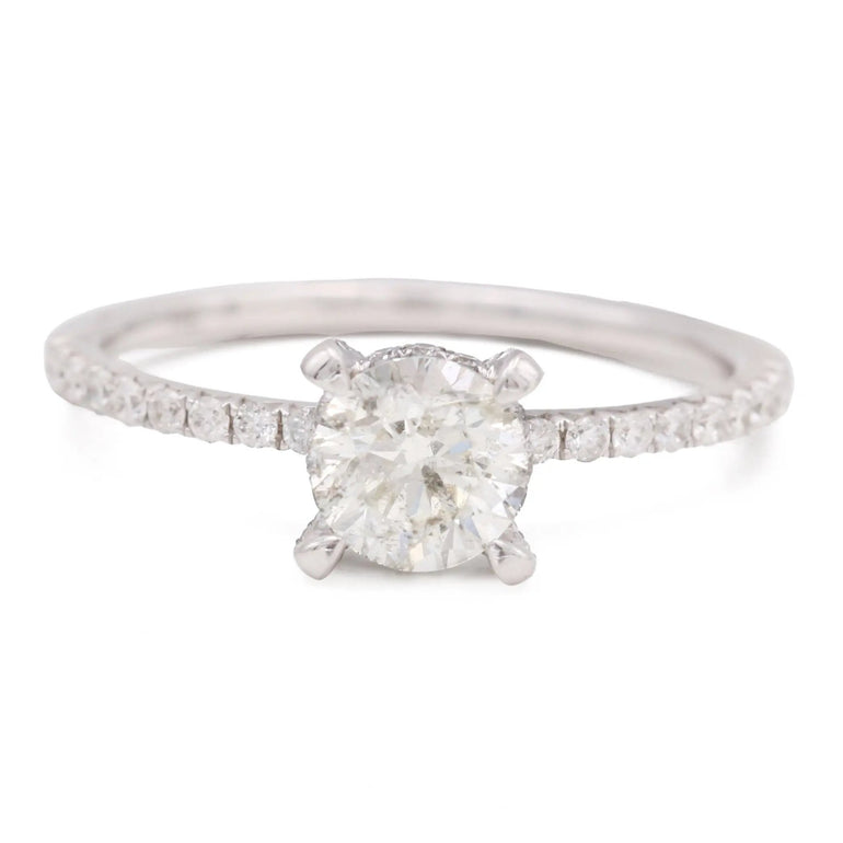 White Gold 14K Round Diamond Bridal Engagement Ring - Miral Jewelry