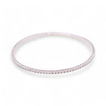 White Gold 18K Bangle Women's Bracelet With 0.85 Tw Round Diamonds - Miral Jewelry