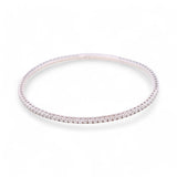 White Gold 18K Bangle Women's Bracelet With 0.85 Tw Round Diamonds - Miral Jewelry