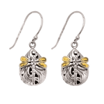 Women's Gold +Silver Oxide Designer T/Drop Dragonfly Drop Earrings - Miral Jewelry
