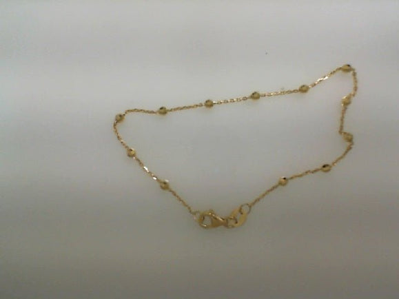 Yellow 14 Karat Beads Bracelet Length 7 - Miral Jewelry