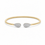 Yellow Gold 10K Bangle Diamond Women's Bracelet with 0.50Tw Round Diamonds - Miral Jewelry
