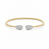 Yellow Gold 10K Bangle Diamond Women's Bracelet with 0.50Tw Round Diamonds - Miral Jewelry