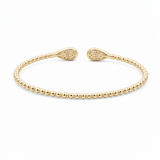 Yellow Gold 10K Bangle Diamond Women's Bracelet with 0.50Tw Round Diamonds - Miral Jewelry