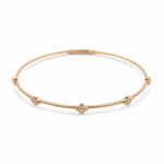 Yellow Gold 14K Bangle Diamond Women's Bracelet with 0.06Tw Round Diamonds - Miral Jewelry