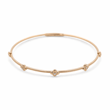 Yellow Gold 14K Bangle Diamond Women's Bracelet with 0.06Tw Round Diamonds - Miral Jewelry