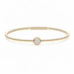 Yellow Gold 14K Bangle Diamond Women's Bracelet with 0.16Tw Round Diamonds - Miral Jewelry