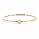 Yellow Gold 14K Bangle Diamond Women's Bracelet with 0.16Tw Round Diamonds - Miral Jewelry
