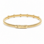 Yellow Gold 14K Bangle Diamond Women's Bracelet with 0.20Tw Round Diamonds - Miral Jewelry