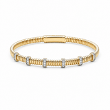 Yellow Gold 14K Bangle Diamond Women's Bracelet with 0.20Tw Round Diamonds - Miral Jewelry