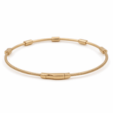 Yellow Gold 14K Bangle Diamond Women's Bracelet with 0.20Tw Round Diamonds - Miral Jewelry