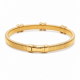 Yellow Gold 14K Bangle Diamond Women's Bracelet with 0.26Tw Round Diamonds - Miral Jewelry