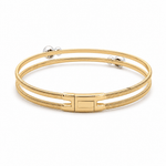 Yellow Gold 14K Bangle Diamond Women's Bracelet with 0.32Tw Round Diamonds - Miral Jewelry