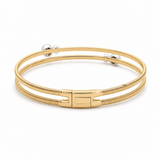 Yellow Gold 14K Bangle Diamond Women's Bracelet with 0.32Tw Round Diamonds - Miral Jewelry