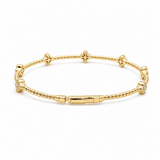 Yellow Gold 14K Bangle Diamond Women's Bracelet with 0.37Tw Round Diamonds - Miral Jewelry
