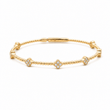 Yellow Gold 14K Bangle Diamond Women's Bracelet with 0.37Tw Round Diamonds - Miral Jewelry