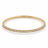 Yellow Gold 14K Bangle Diamond Women's Bracelet with 0.50Tw Round Diamonds - Miral Jewelry