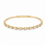 Yellow Gold 14K Bangle Diamond Women's Bracelet with 0.50Tw Round Diamonds - Miral Jewelry