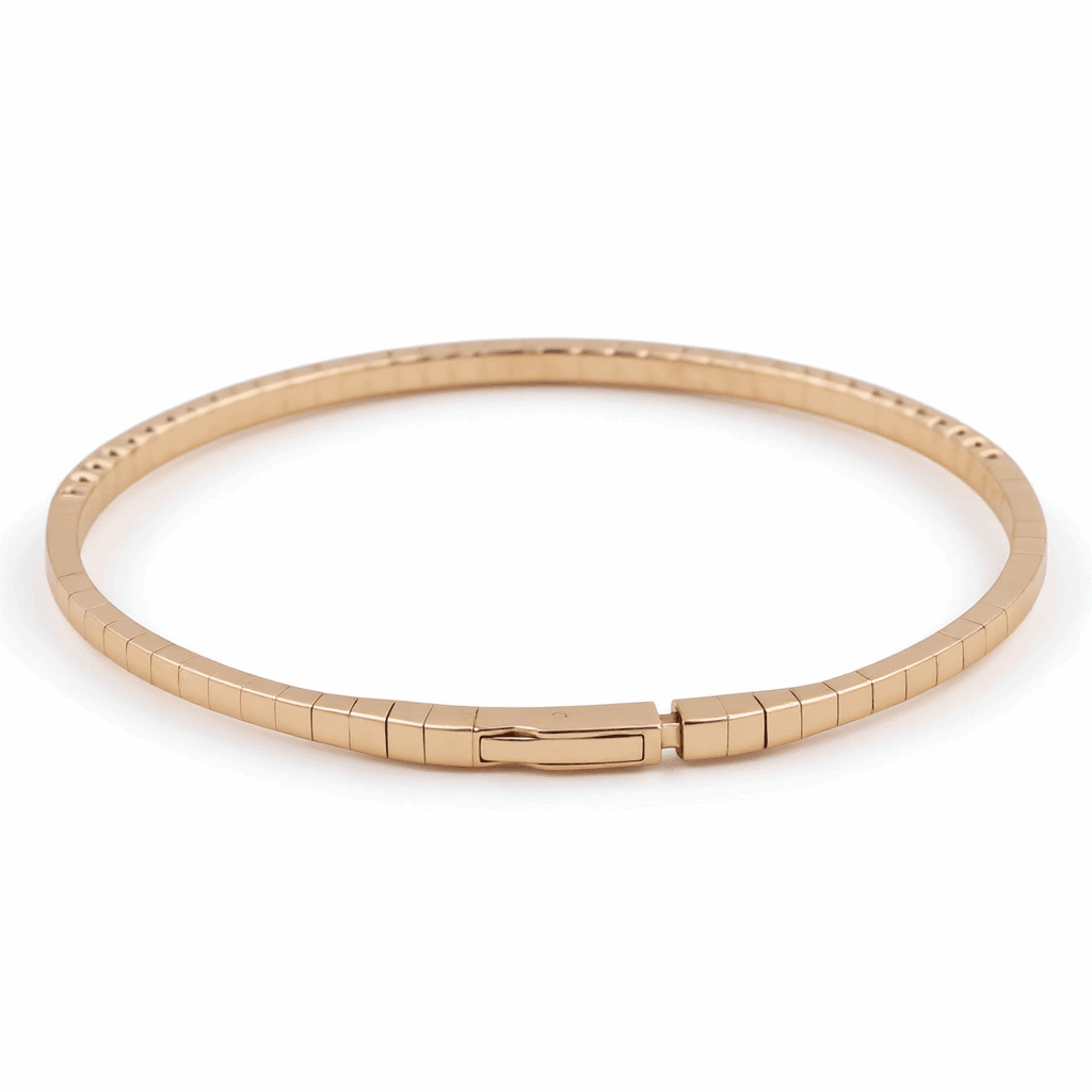 Yellow Gold 14K Bangle Diamond Women's Bracelet with 0.50Tw Round Diamonds - Miral Jewelry